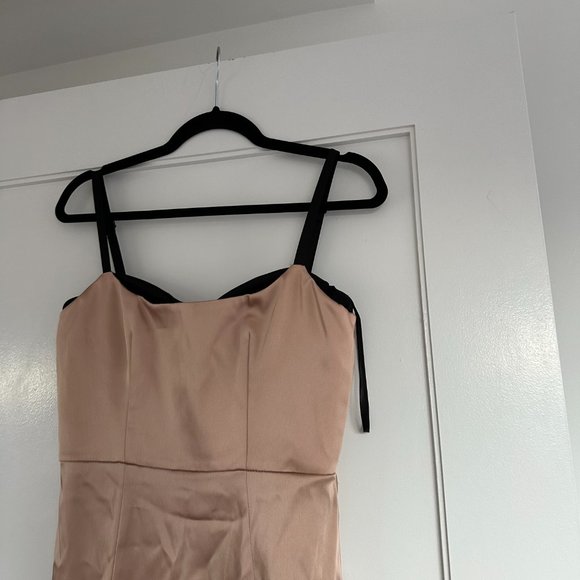 NWT Milly Tara Sheath Mini Cocktail Dress Bodycon Black Strap Sz 2 Blush - Picture 3 of 8